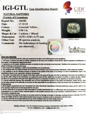 5.96/CT Natural Green Sapphire with Govt. Lab Certified Gemstone-106385